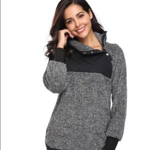 NEW long sleeve snap neck pullover